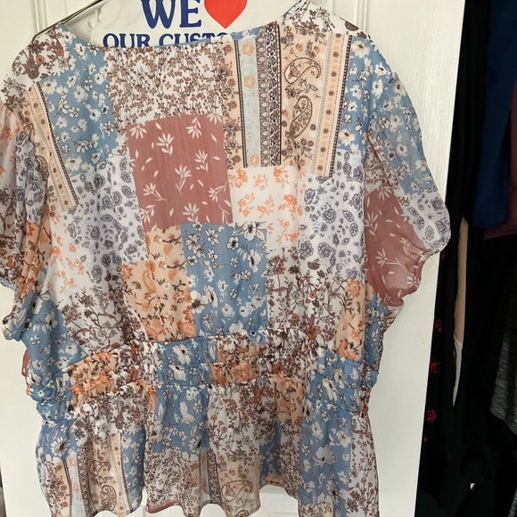 No Boundaries Bohemian Patchwork Cropped Wrap Top - Picture 4 of 4